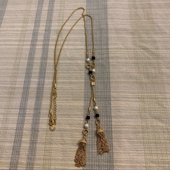 Talbots Tassel and Bead Long Pendent Necklace - Picture 14 of 15